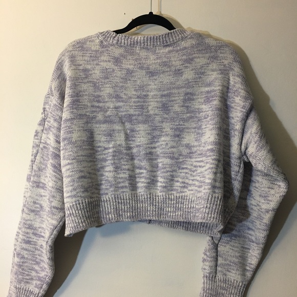 NWT lavender purple cable knit cropped cardigan - Picture 3 of 6